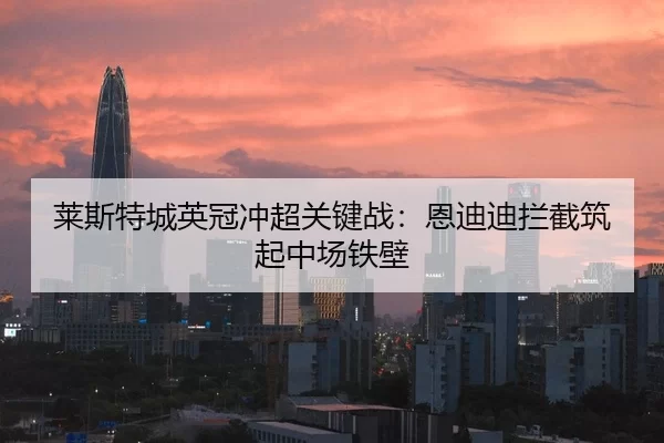 莱斯特城英冠冲超关键战：恩迪迪拦截筑起中场铁壁